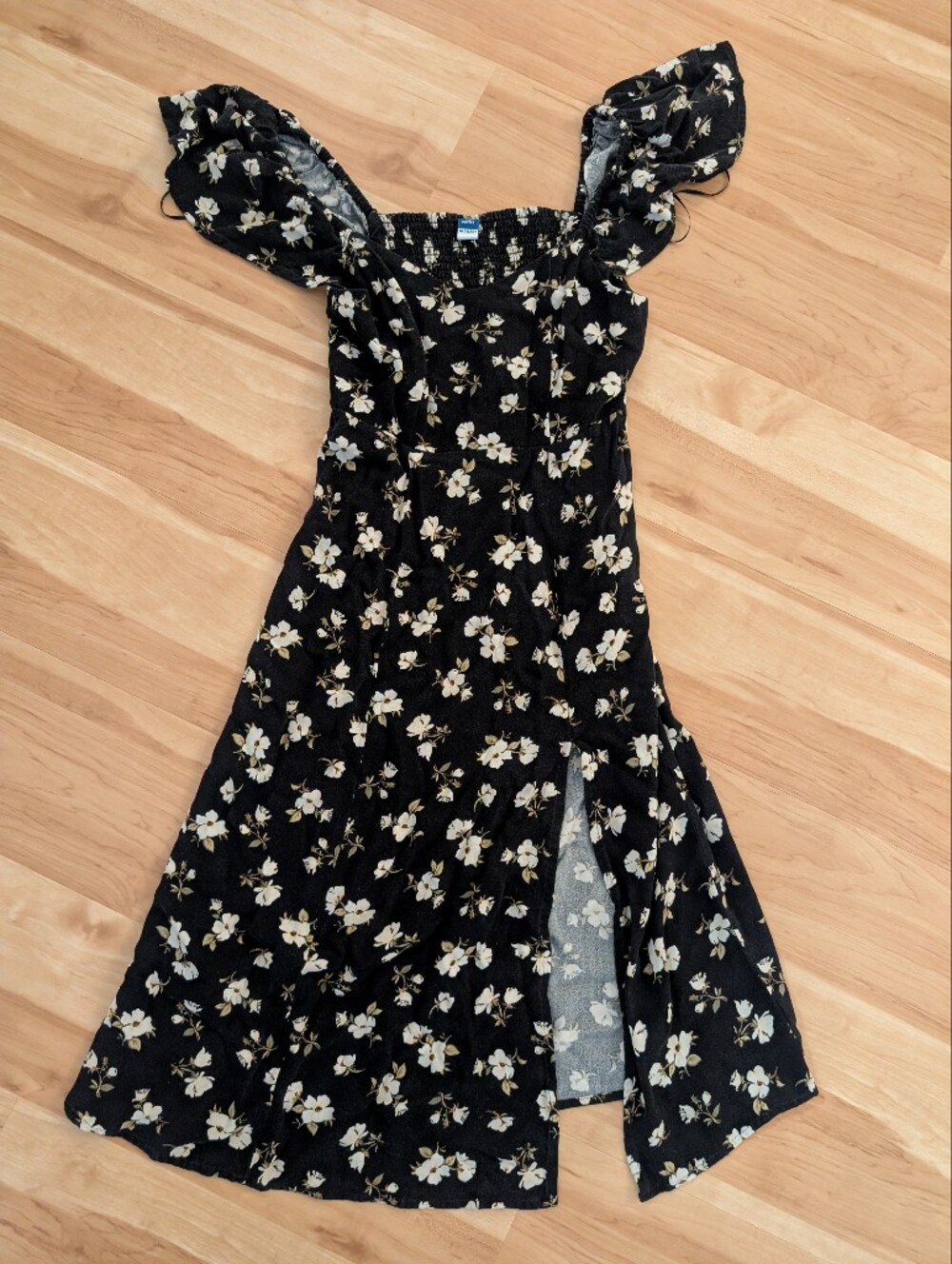 Old Navy Black Floral Midi Dress